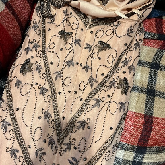 Vintage 90’s 100% Silk Beaded Dress Silk Slip Dress Backless White Gown Prom Y2K - Picture 16 of 16